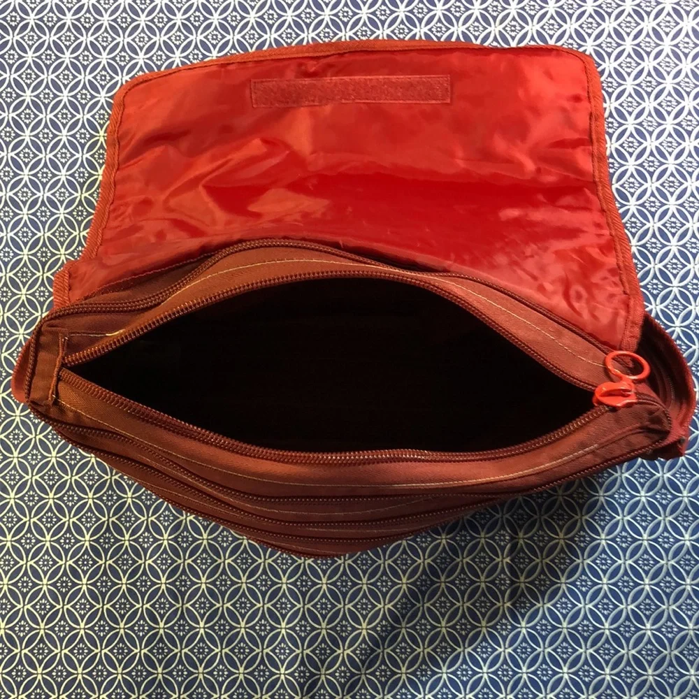 Zipit vintage red large messenger bag with pockets - Picture 6 of 9